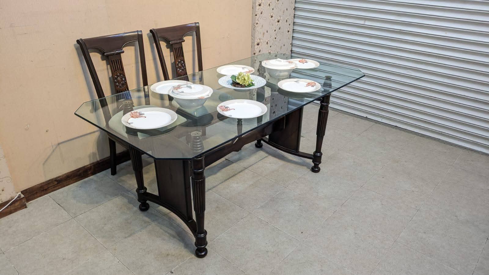 Solid Sheesham Wood 6 Seater Dining Table