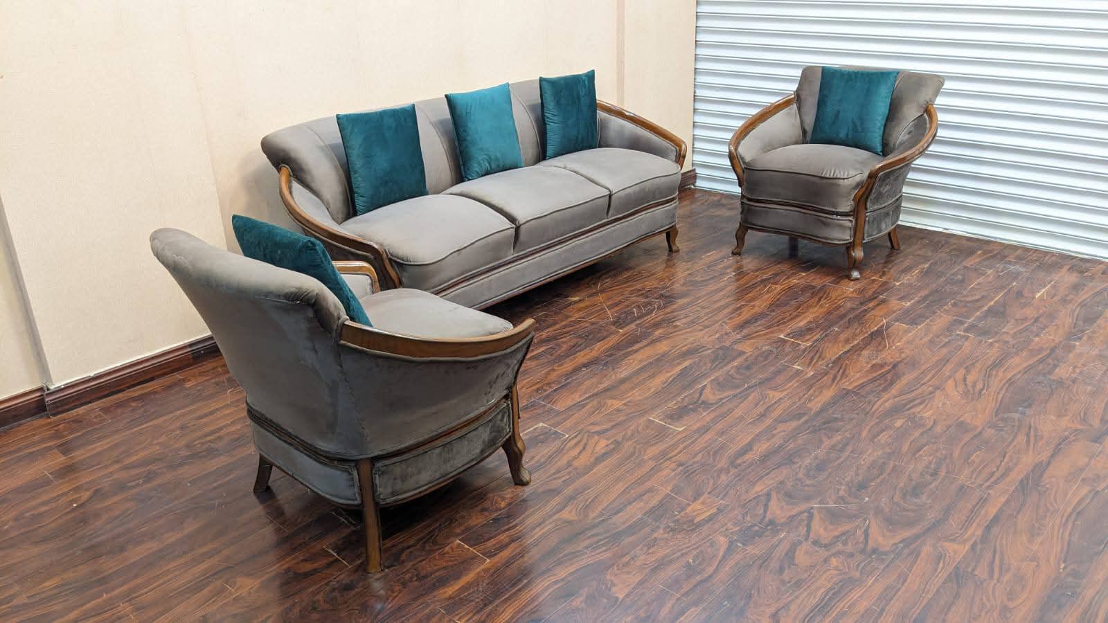 Solid Sheesham Wood 5 Seater Sofa Set