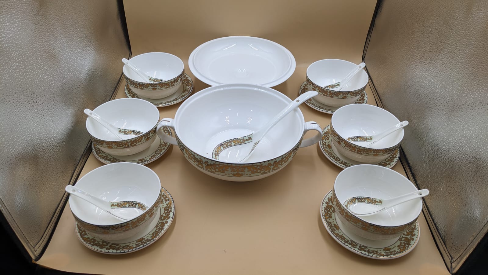 Imported 21 Pieces New Bone China Soup Set