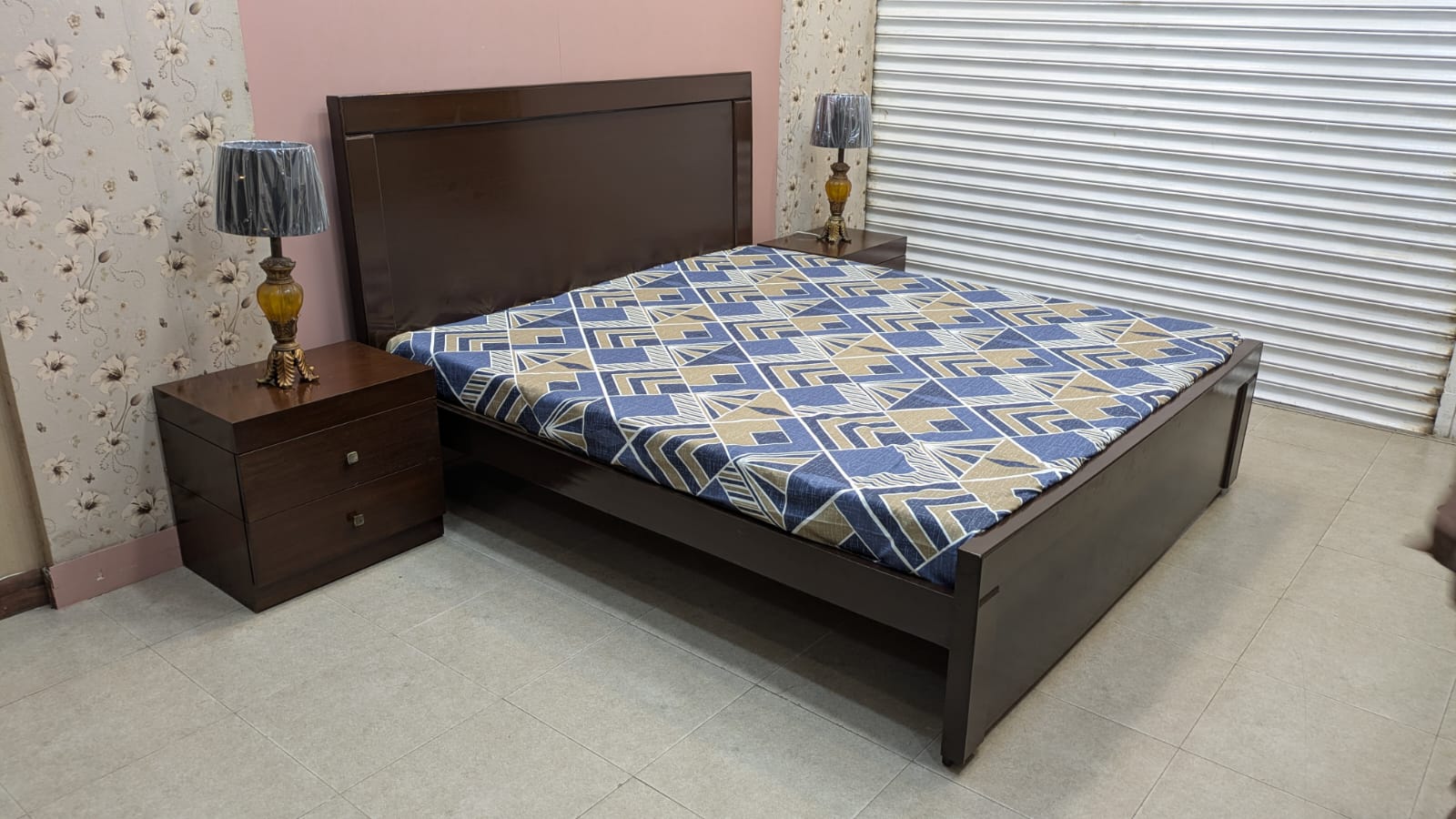 PLY Wood King Size Bed Set