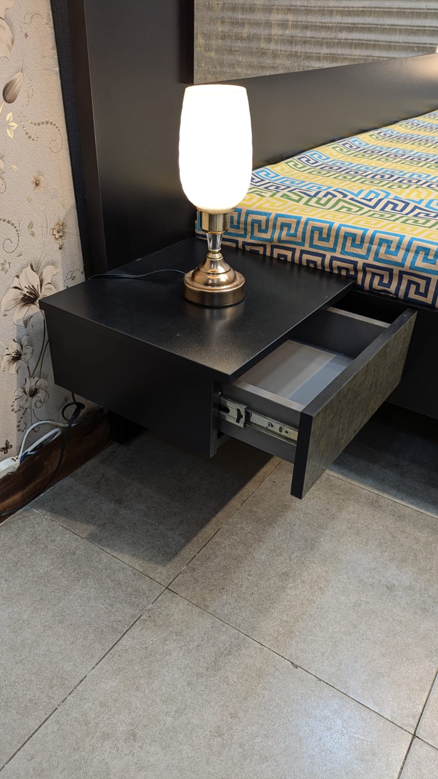 Habitt Novak King Size Bed With 2 Attached Side Tables