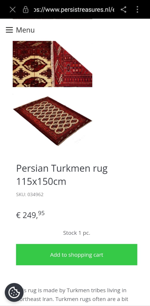 Antique Hand Knotted Persian Turkmen Rug