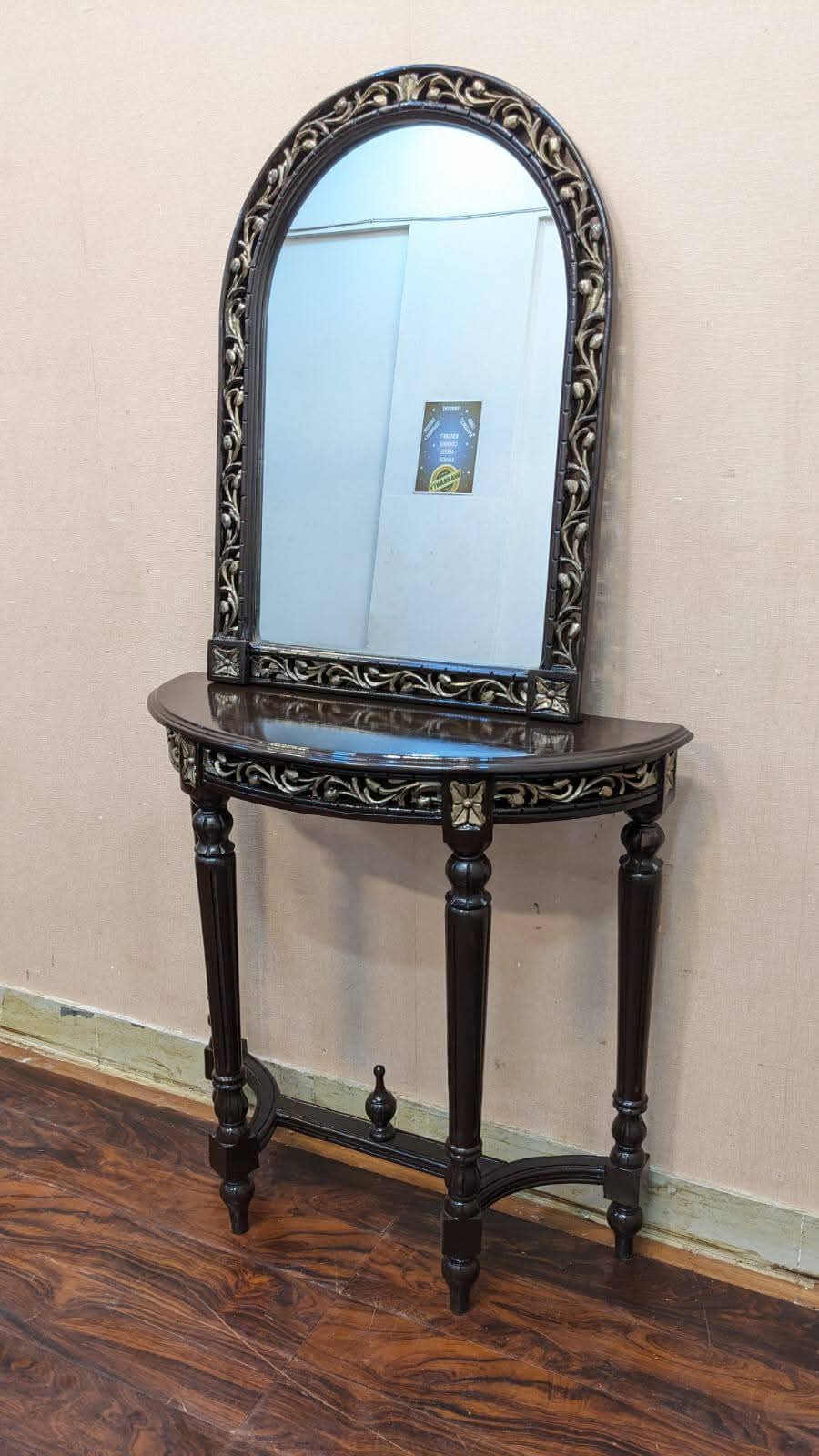 Solid Sheesham Wood Console With Mirror