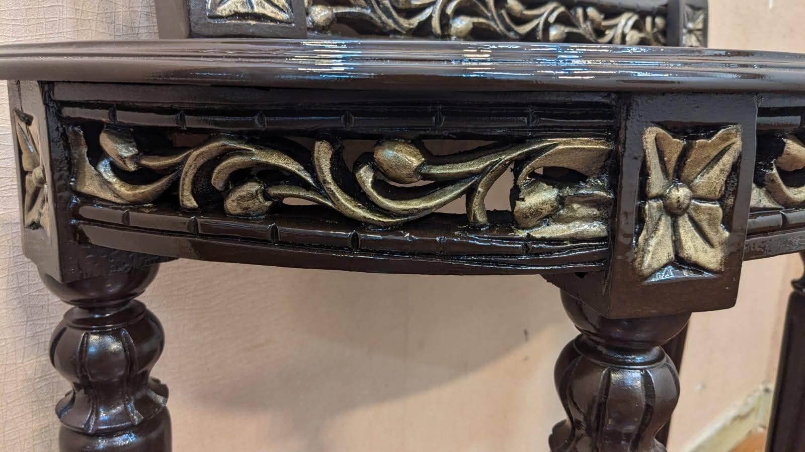 Solid Sheesham Wood Console With Mirror