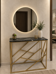 Console with Wall Mounted Mirror