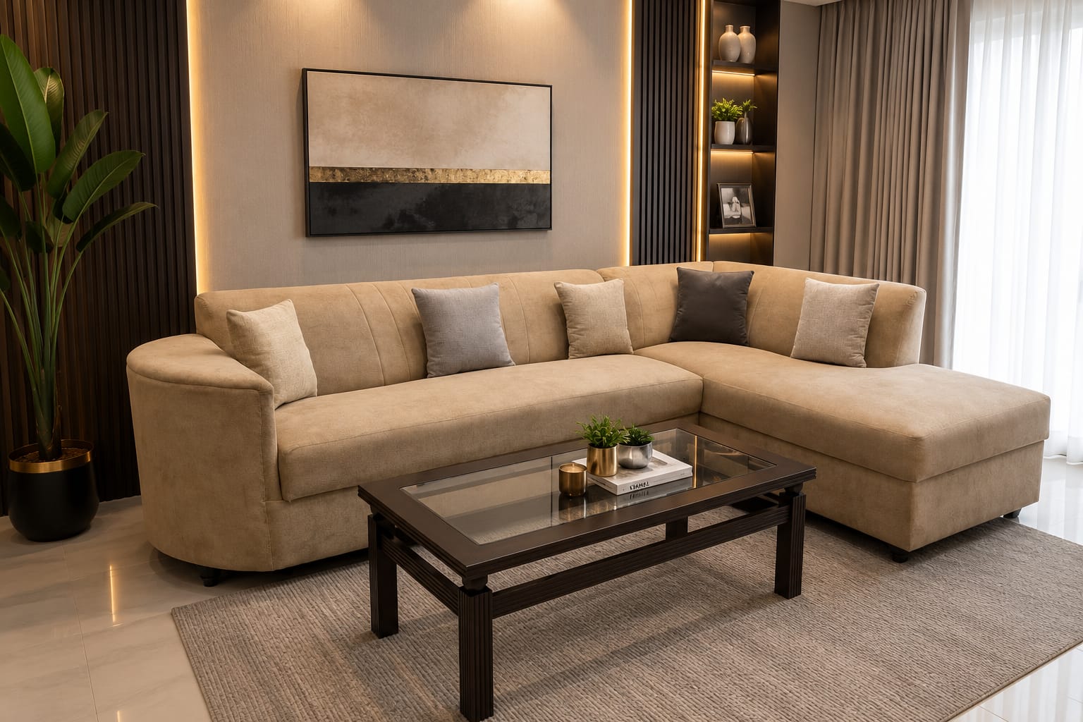 As Good As New 6 Seater L Shape Sofa Set