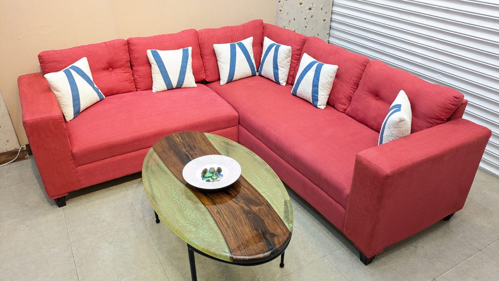 Modern Design 6 Seater L Shape Sofa Set