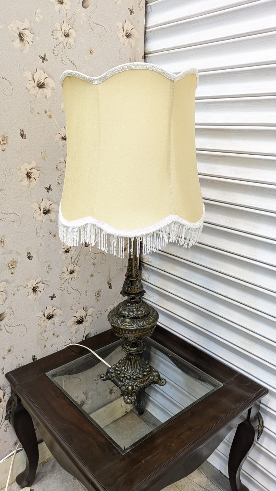 Imported Vintage Pure Silver Table Lamp
