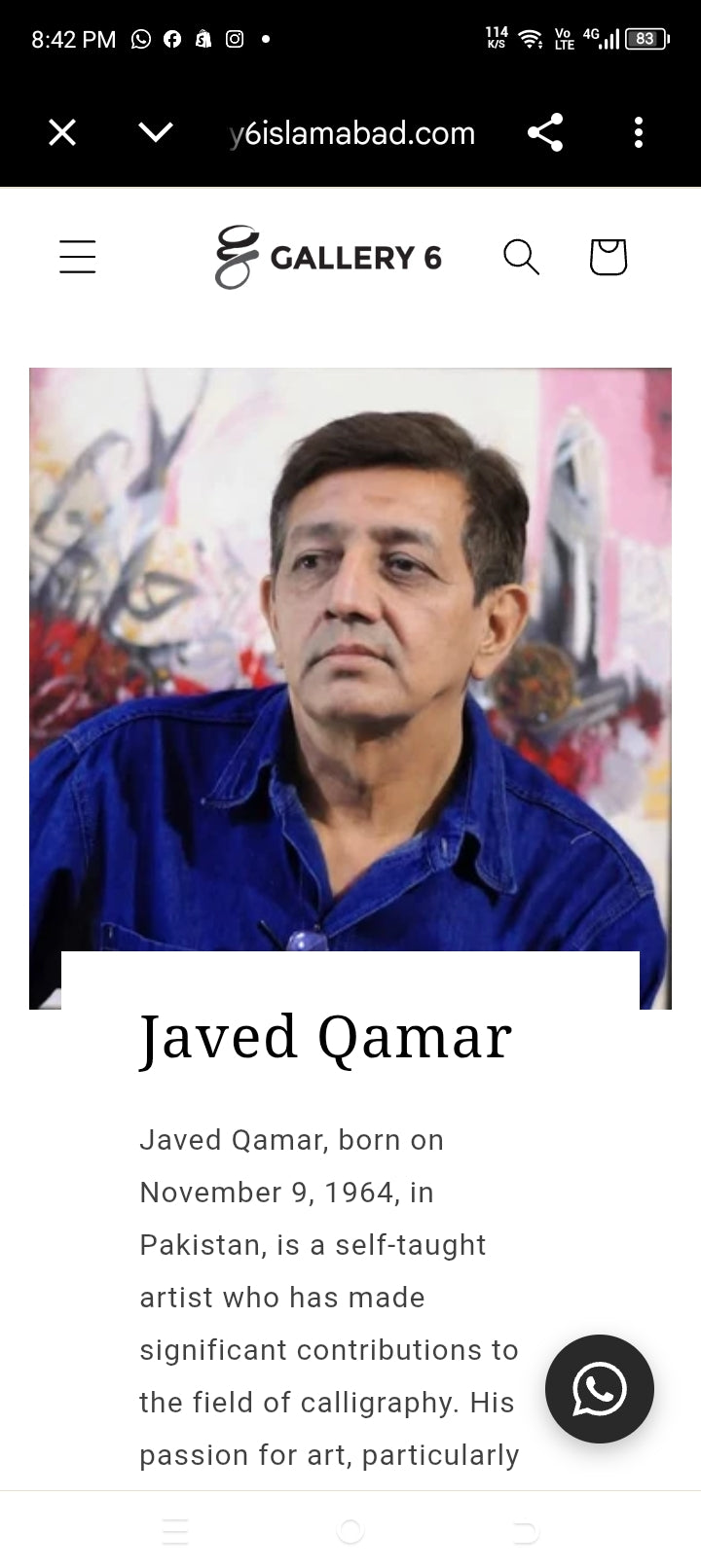Original Javed Qamar Hand Painting Calligraphy
