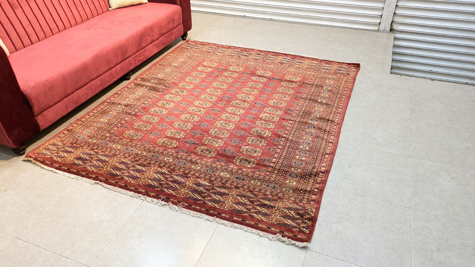 Vintage Bokhara Hand Knotted Carpet