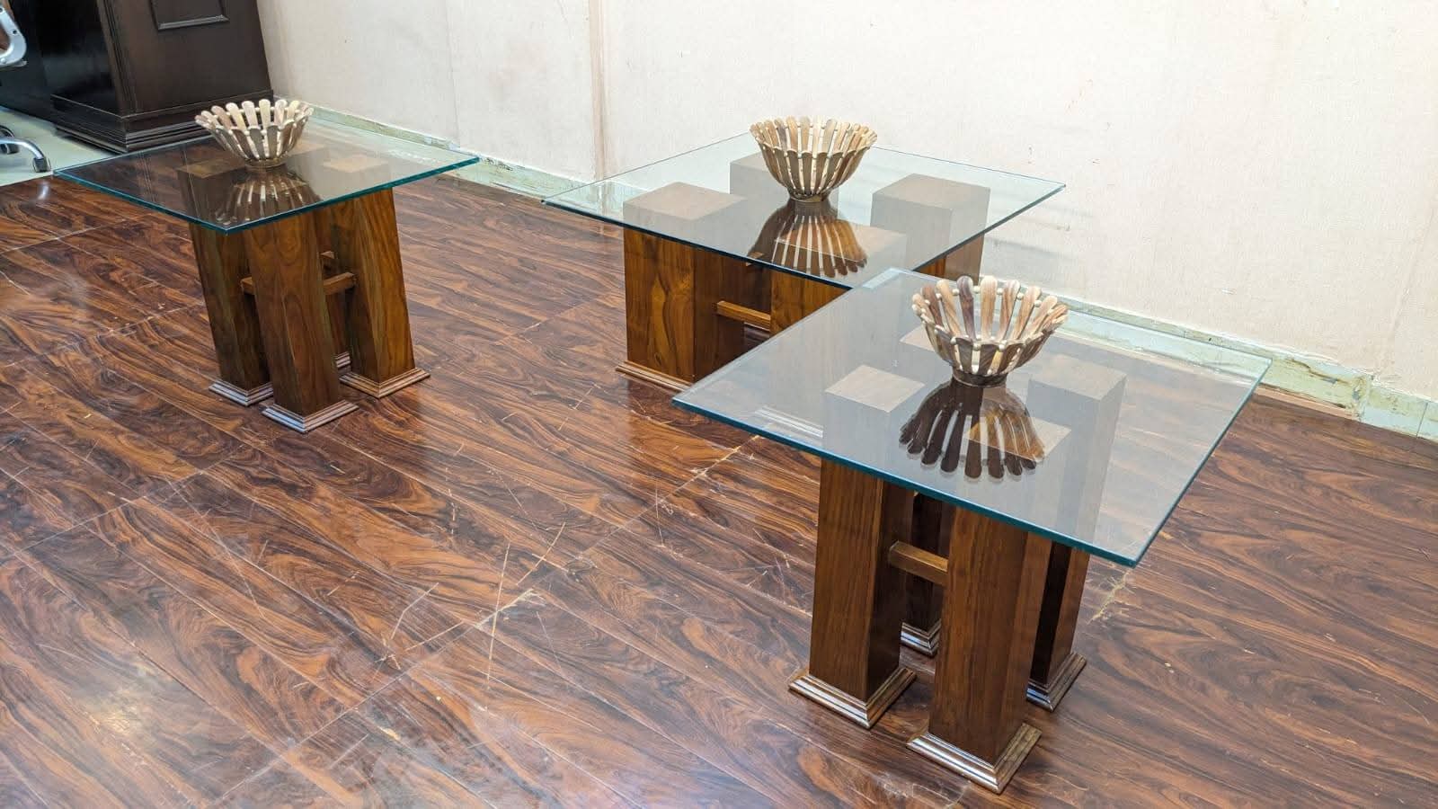 Solid Sheesham Wood Center And Side Tables Set