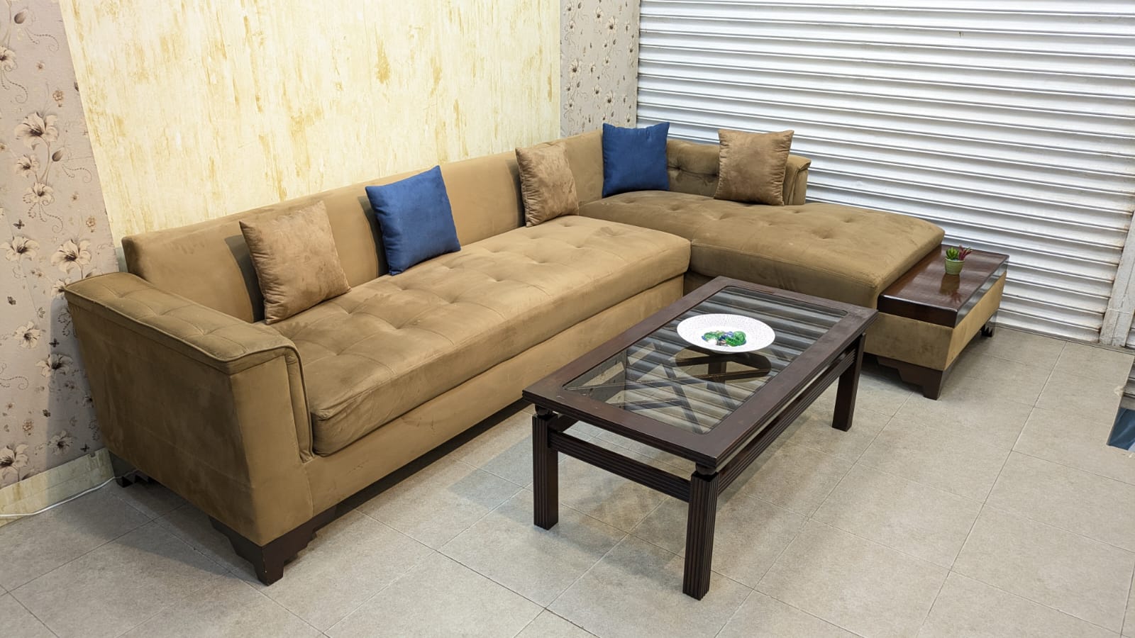 6 Seater L Shape Sofa Set