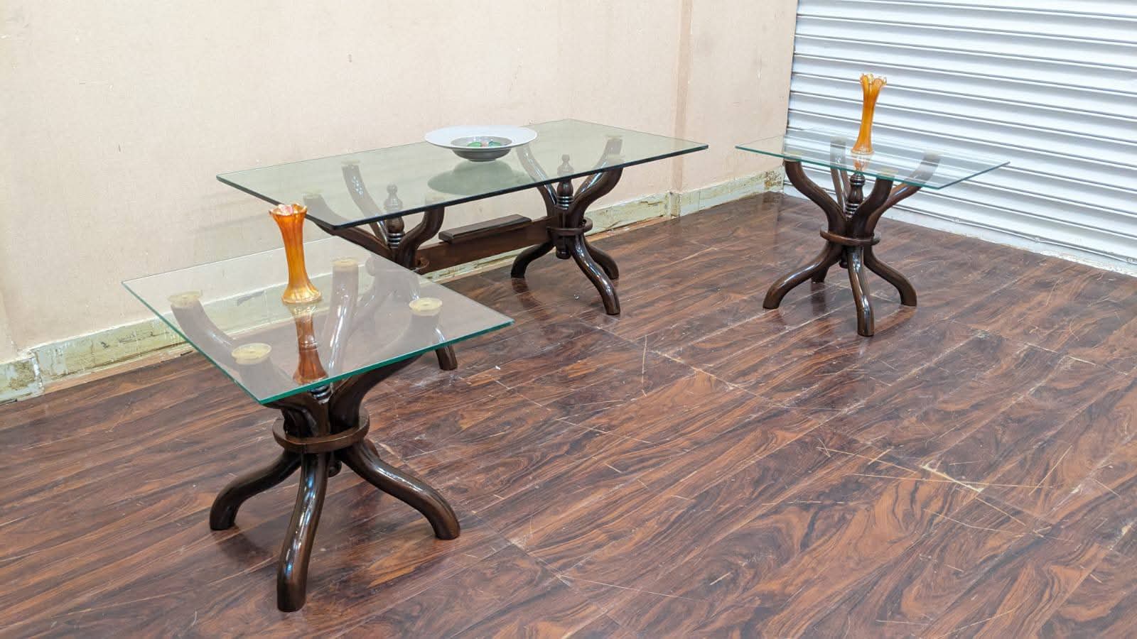 Sheesham Wood Center & Side Tables Set