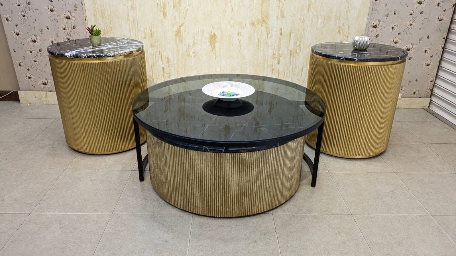 4 Pieces Nesting Coffee Tables with Side Tables Set