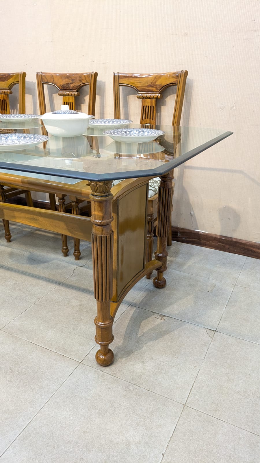 Solid Sheesham Wood 8 Seater Dining Table