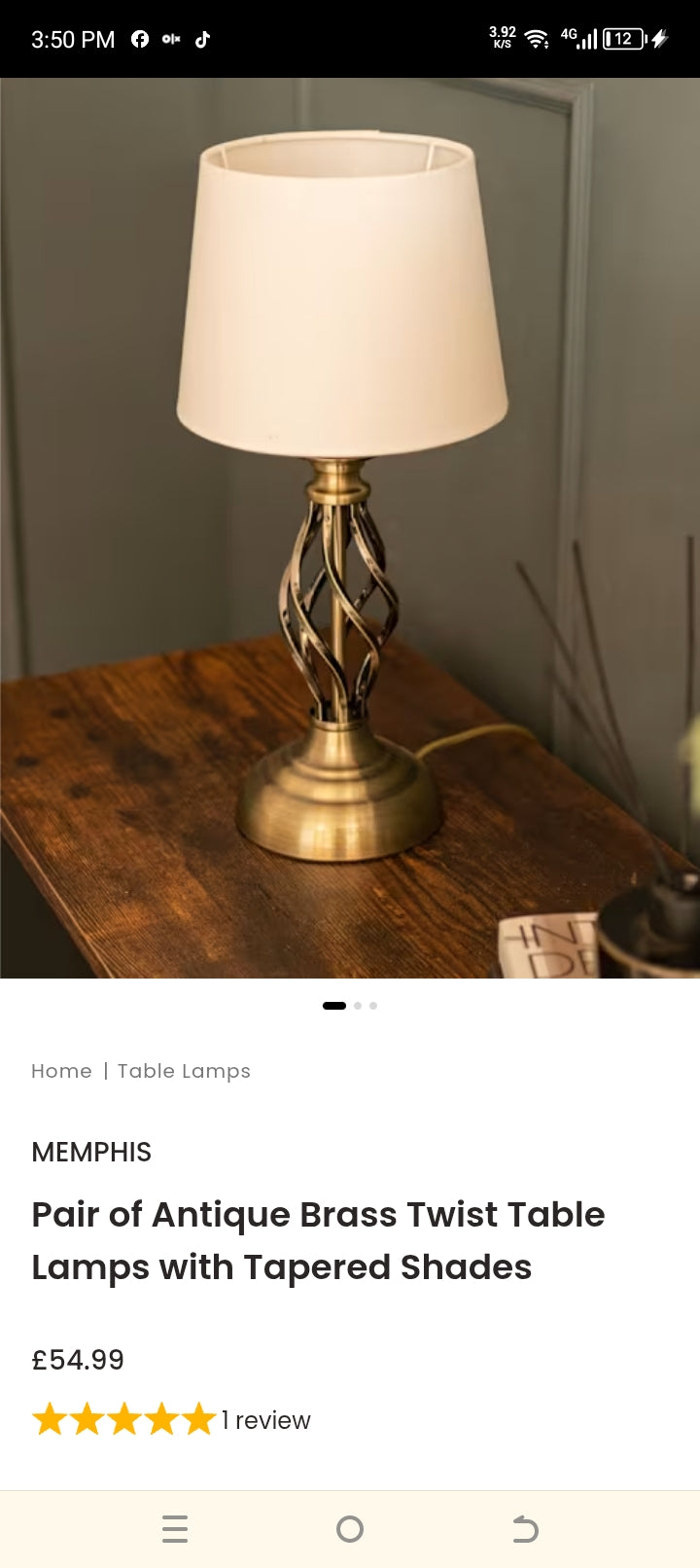 Imported Pair Of Table Lamps