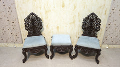 Pair Of Peri Chairs With Ottoman Set