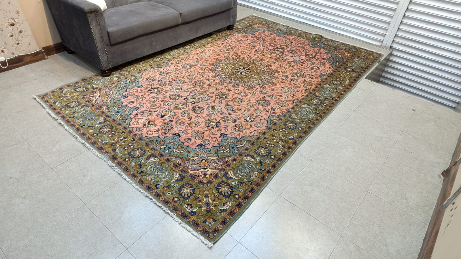 Vintage Kashan Hand Knotted Carpet
