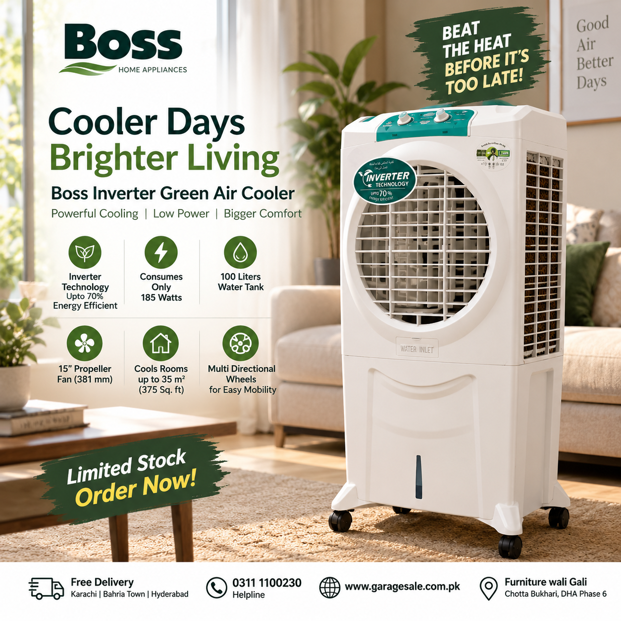 Boss Inverter Air Cooler