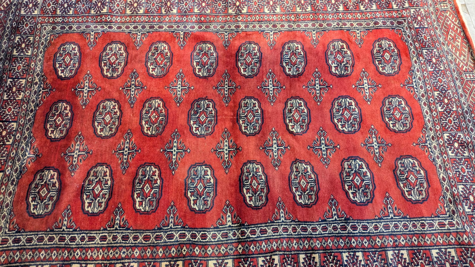 Vintage Bokhara Hand Knotted Carpet