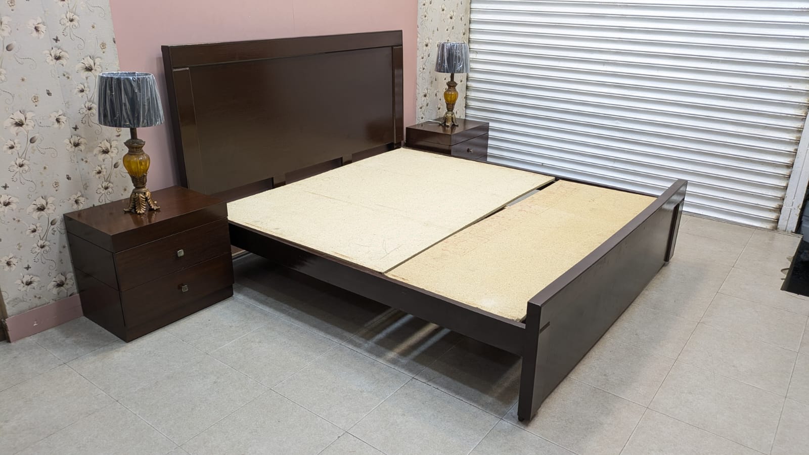 PLY Wood King Size Bed Set