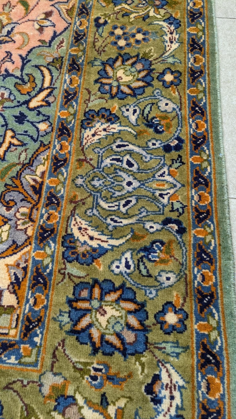 Vintage Kashan Hand Knotted Carpet