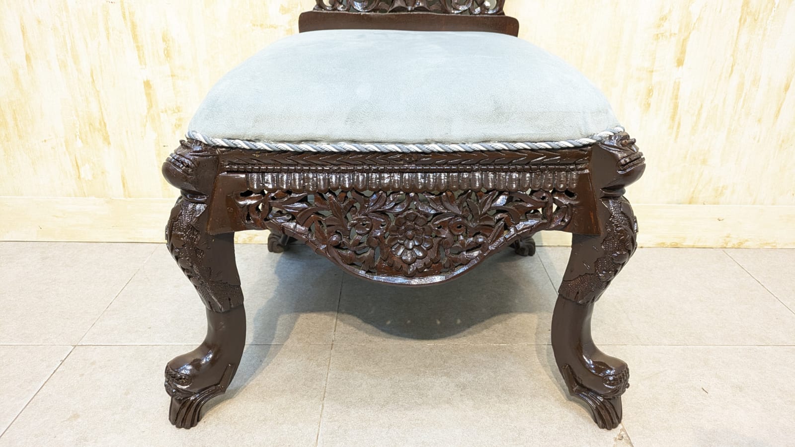 Sheesham Wood Pair Of peri Chair with Ottoman
