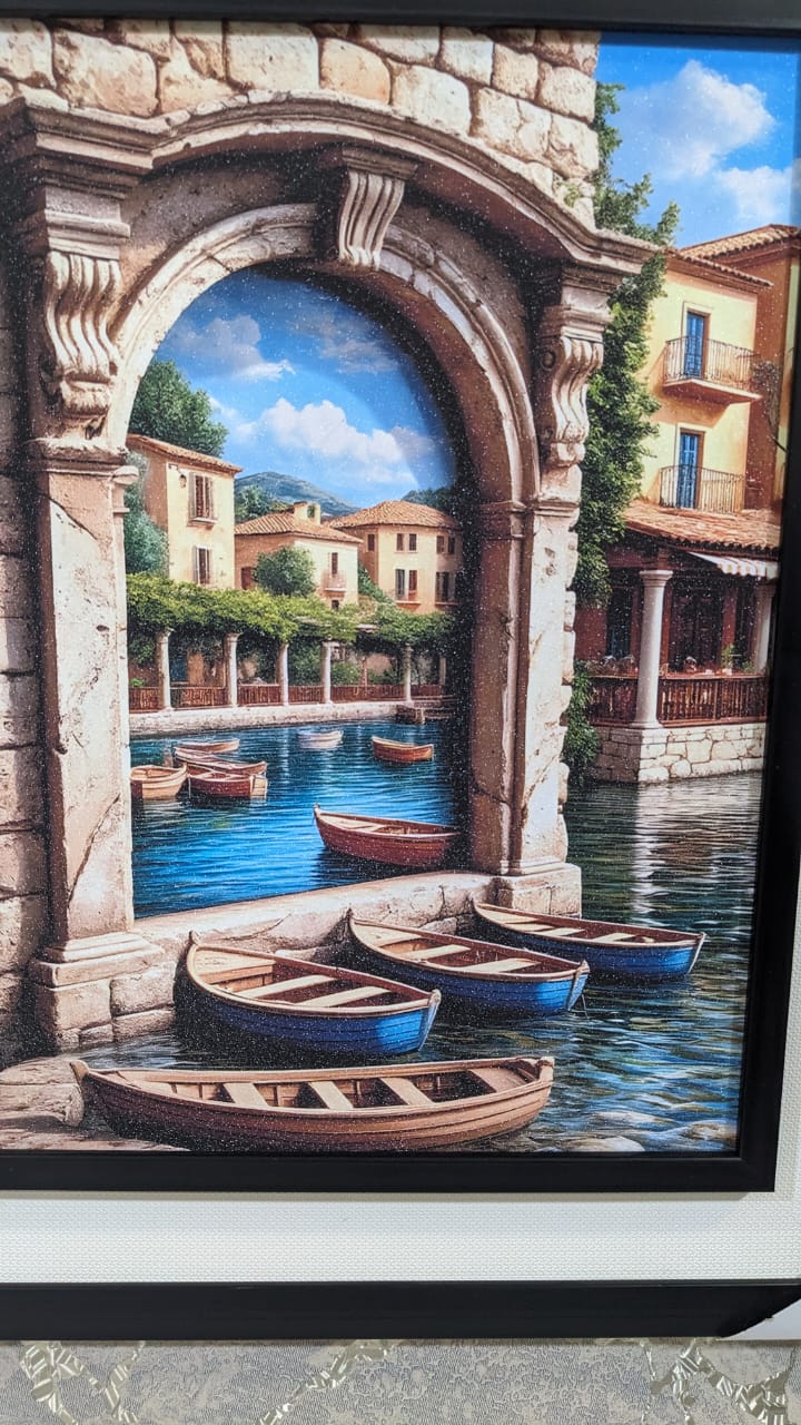 Wall Mounted Frame "Mediterranean Archway Escape"