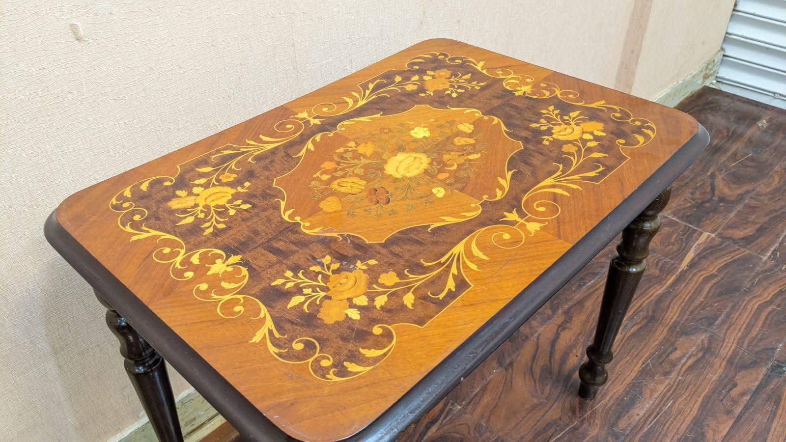 🔥Antique Imported Italian🔥 Nesting Wooden Modern Marquetry Classic Table