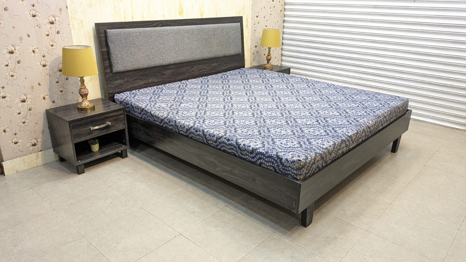 Habitt Carter King Size Bed With 2 Side Tables and Dressing Table