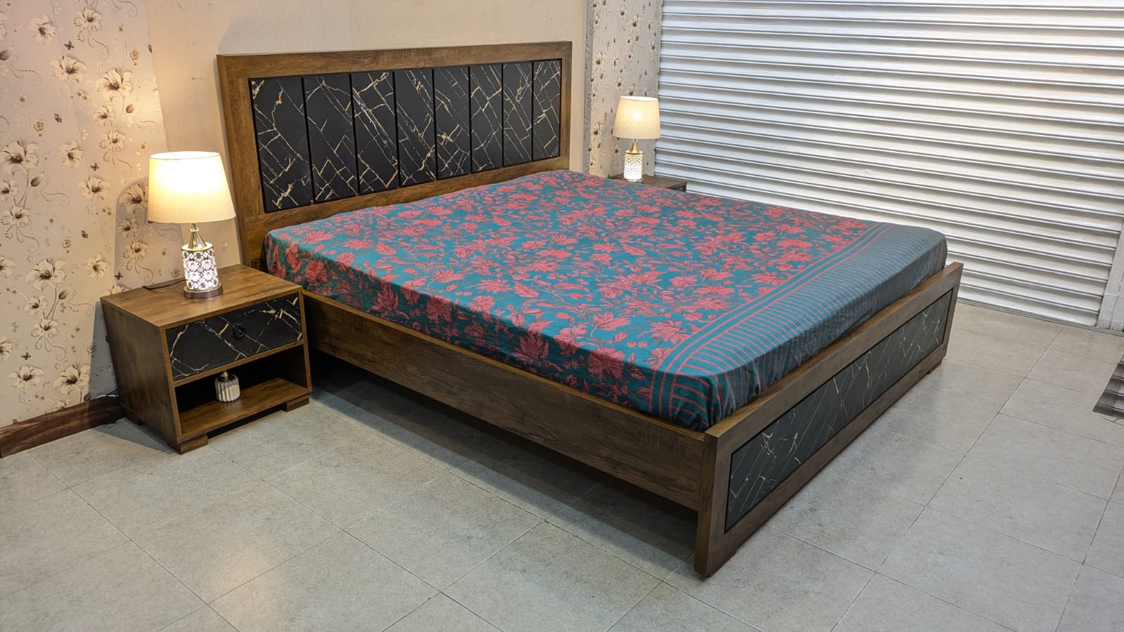 Brand New King Size Bed With 2 Side Tables