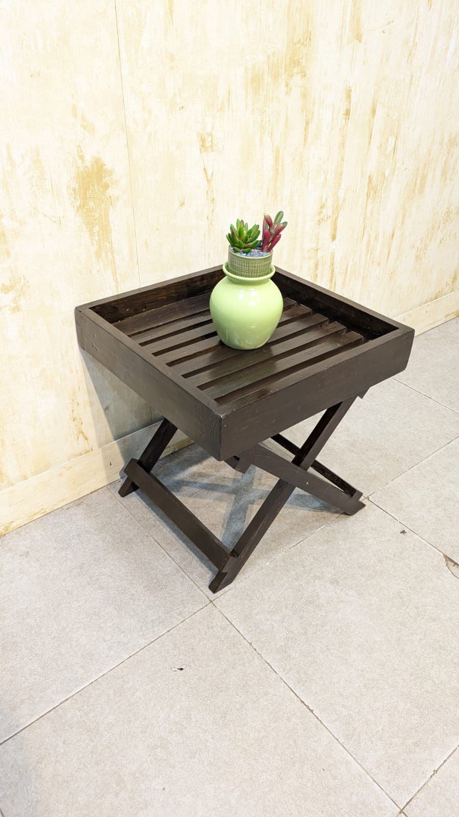 Brand New Pure Wooden Foldable Corner Table