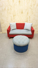 Kid 2 Seater Sofa Set With Ottoman