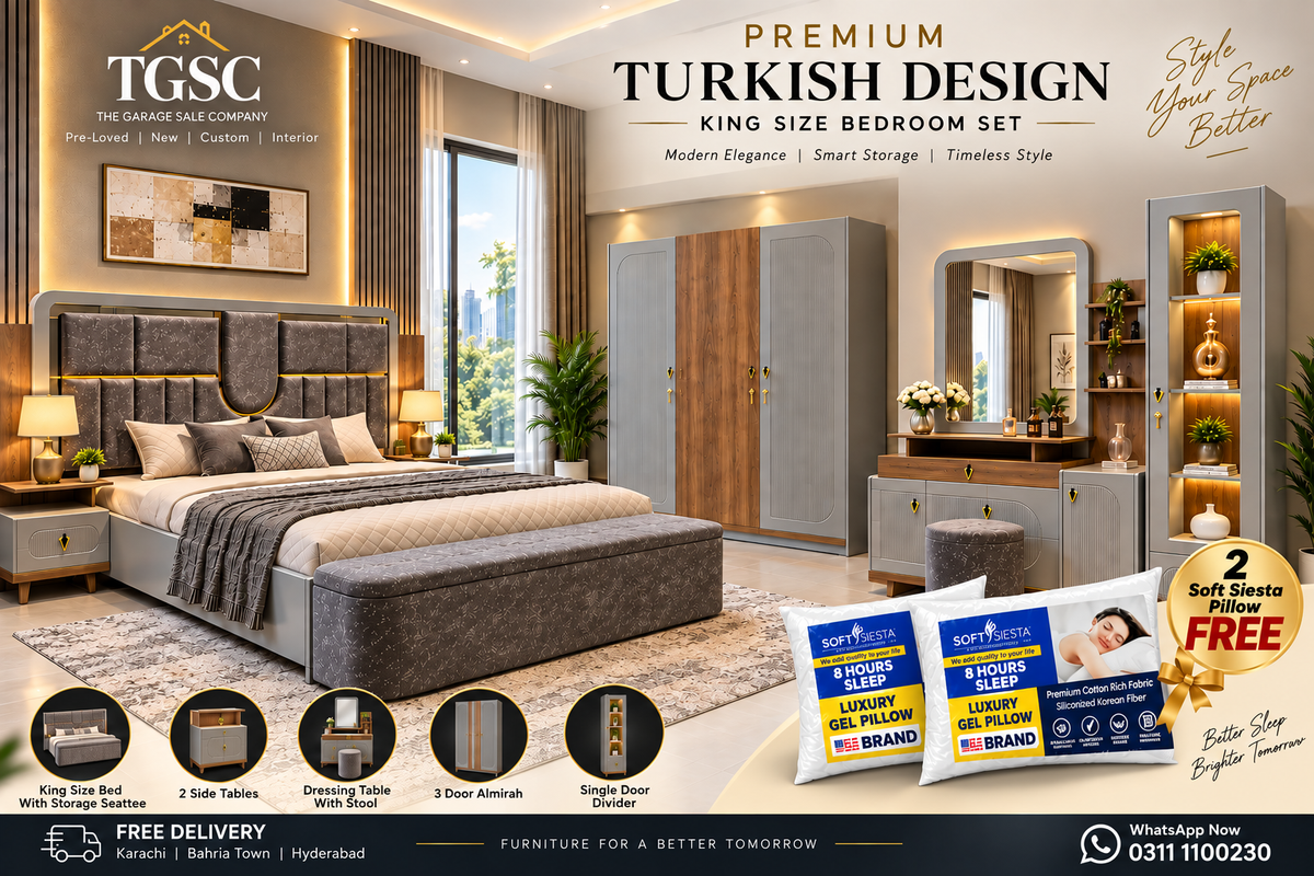 Turkish Design King Size Bedroom Set