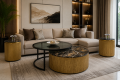 4 Pieces Nesting Coffee Tables with Side Tables Set