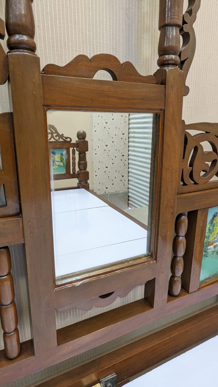 Antique 100% Solid Burma Teak Wood Twin Size Bed with Dura Luxury Foam Mattress