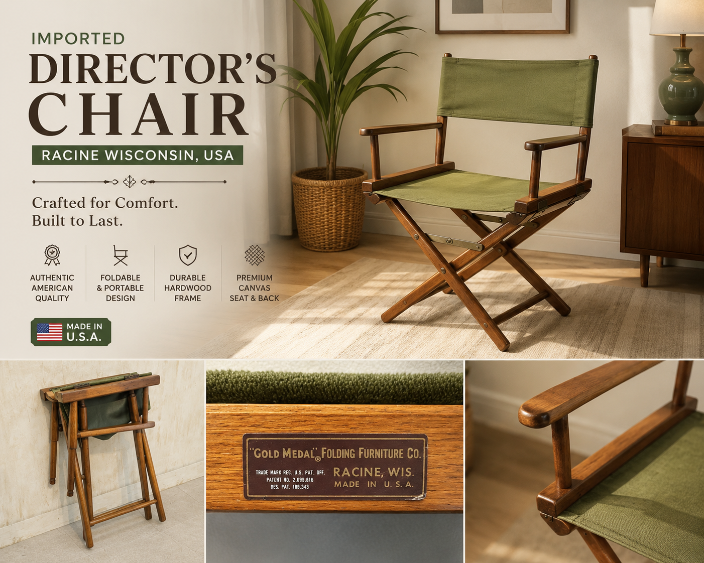 Imported USA Director's Chair