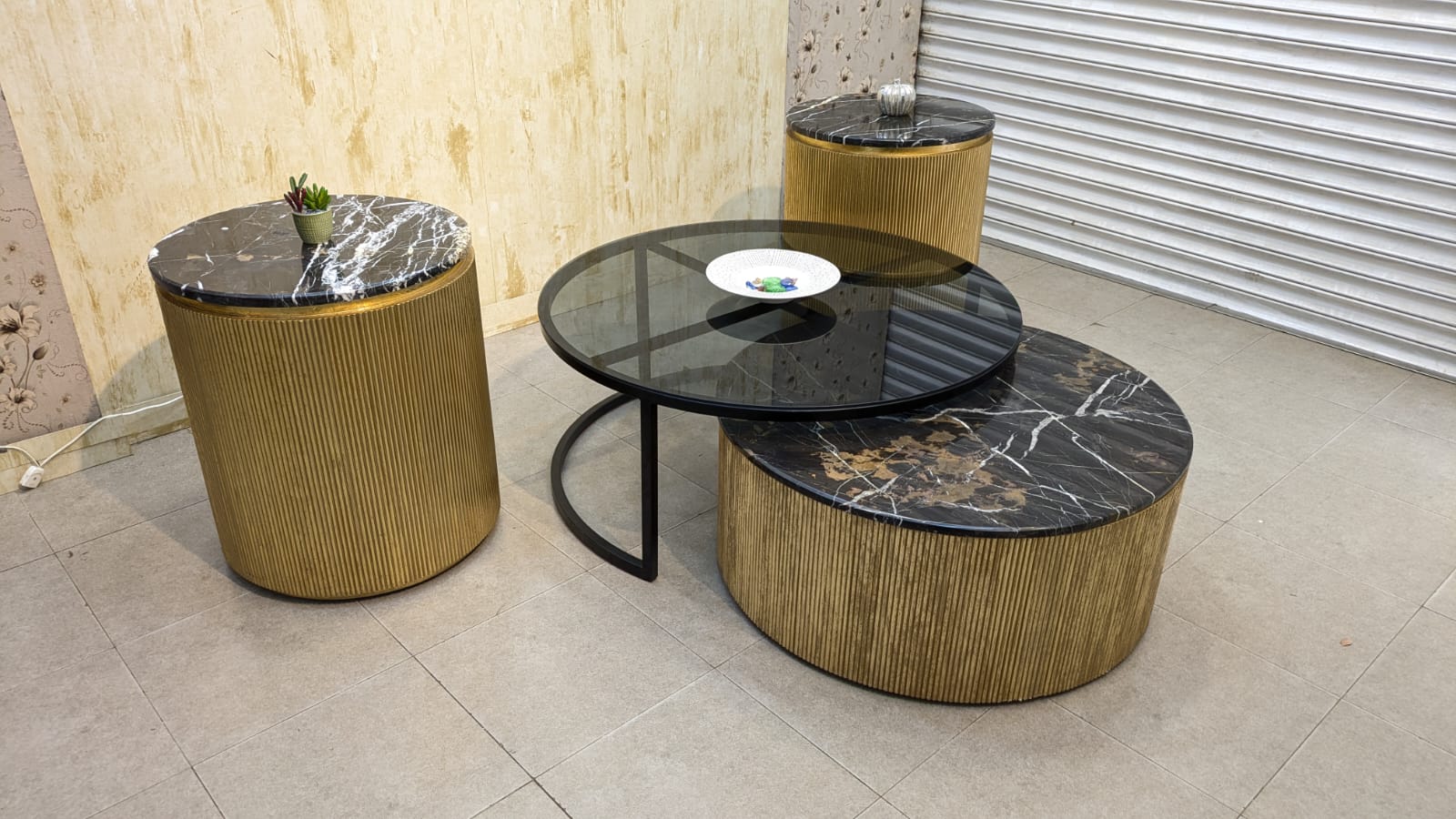 4 Pieces Nesting Coffee Tables with Side Tables Set