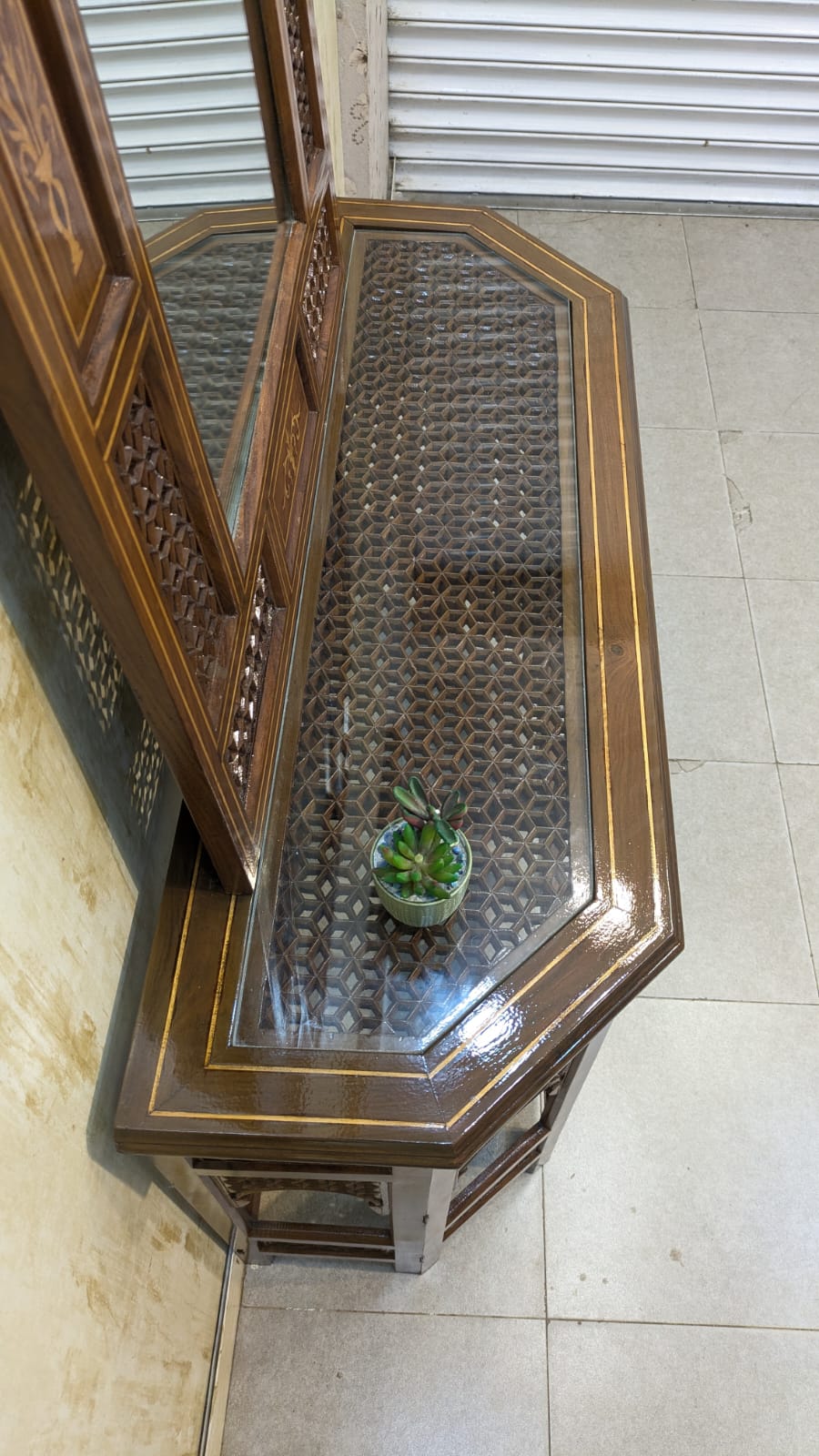 Console with Wall Mounted Mirror