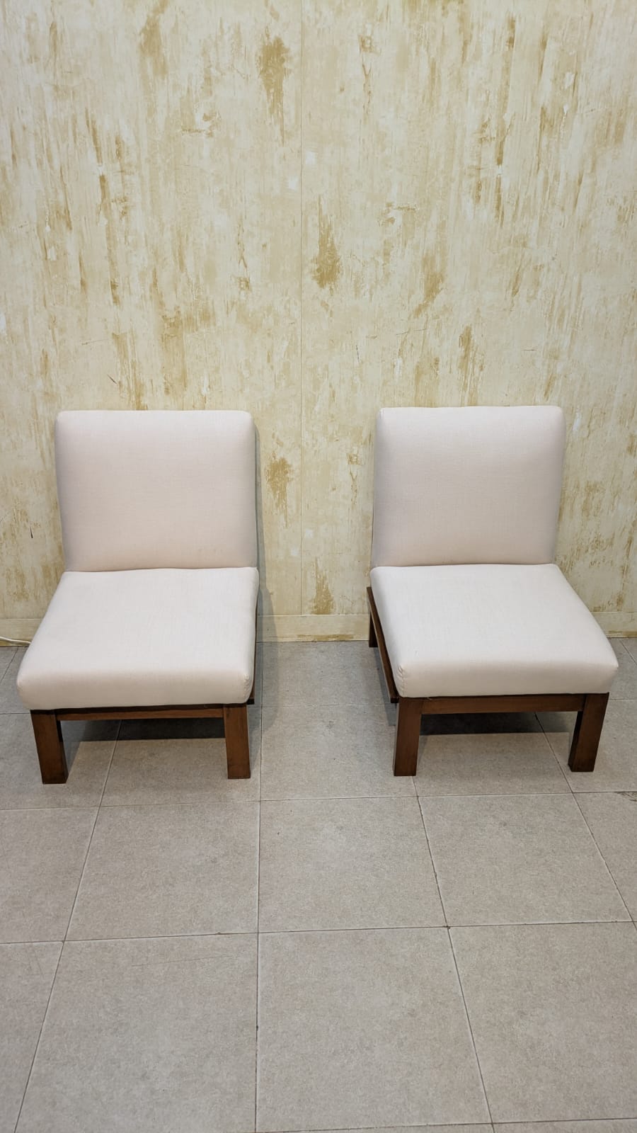 Solid Teak Wood Accent Chair Set
