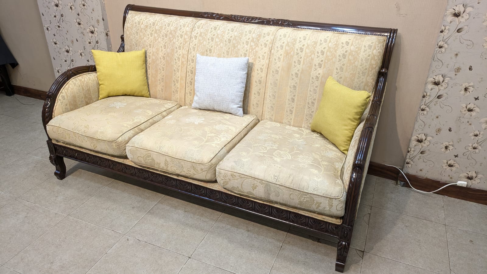 6 Seater Sofa Set with Center Table and 2 Side Tables Set