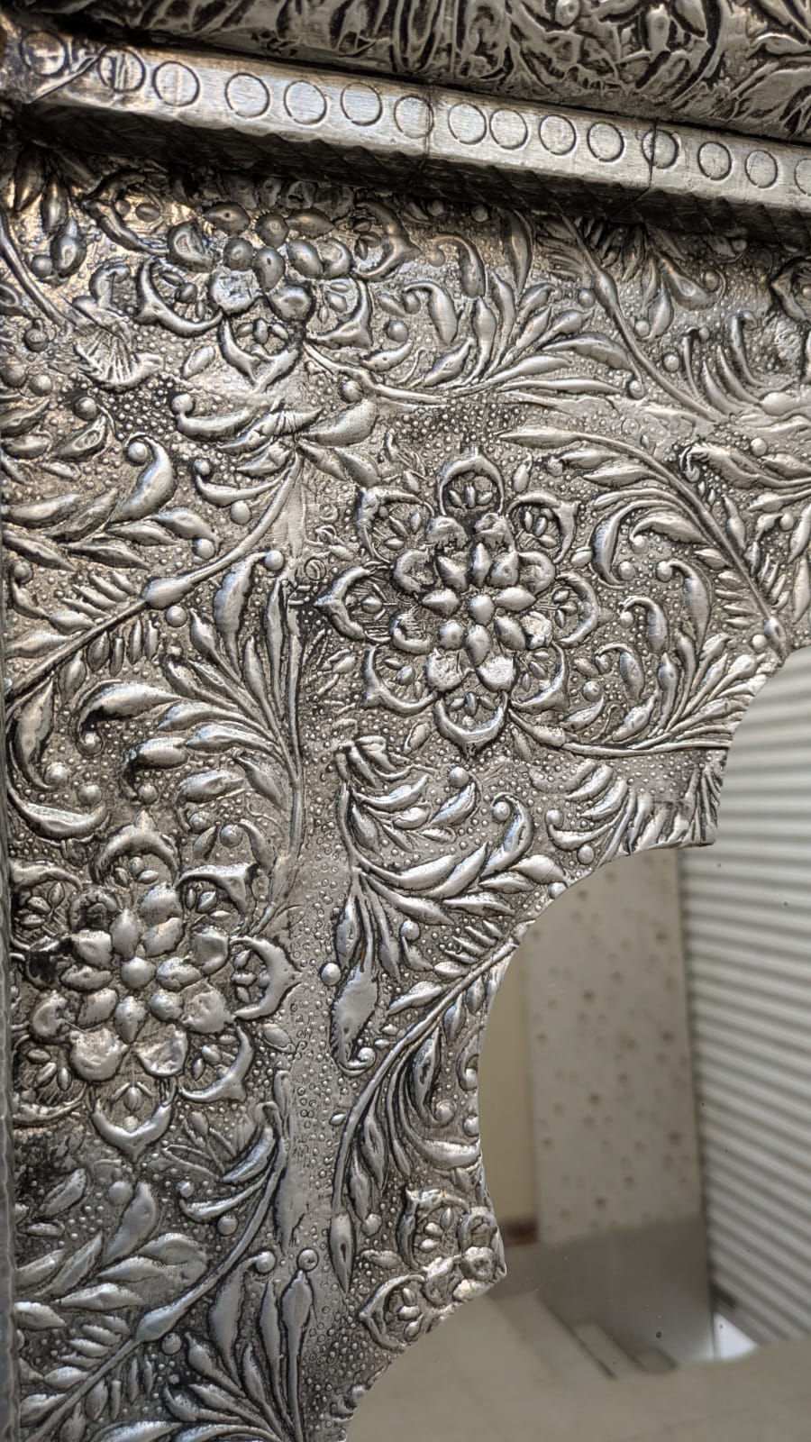 Elegant Handcrafted Silver Console Table with Mirror