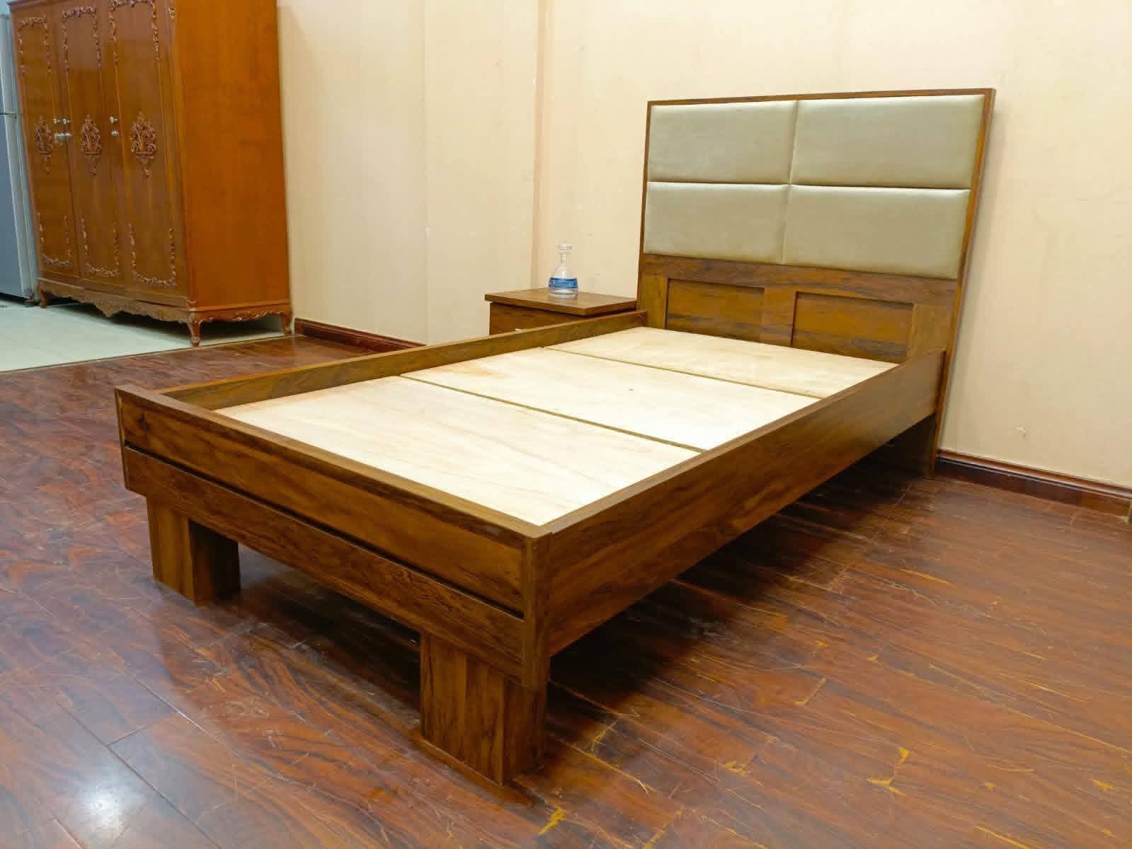 Panel Design Single Bed with 1 Side Table
