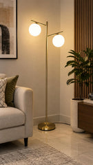Elegant Modern Double-Globe Floor Lamp
