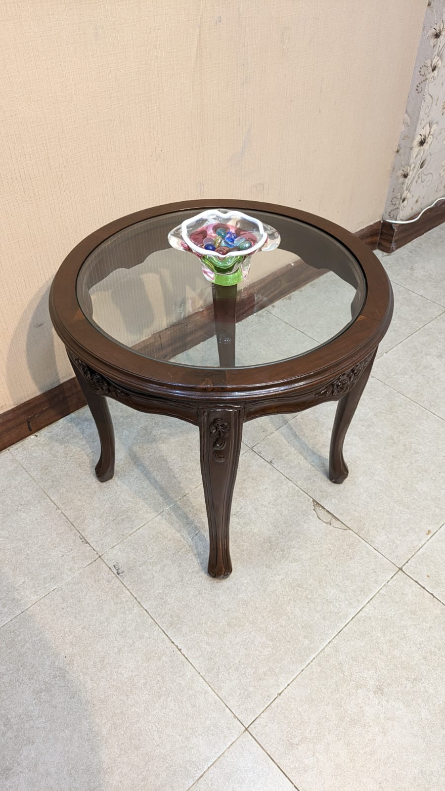 Solid Sheesham Wood Pair of Coffee Chairs with Table