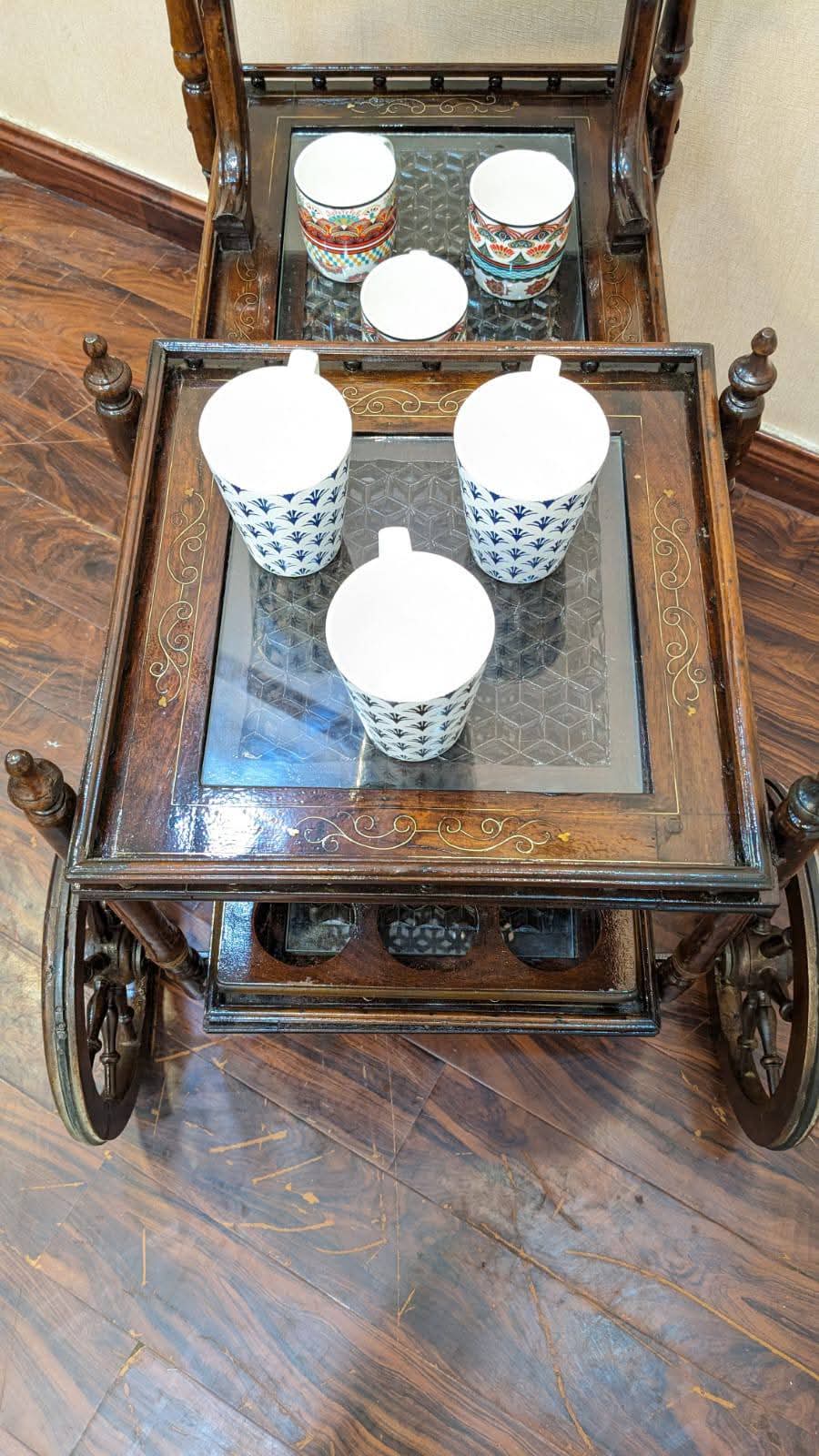 Solid Sheesham Wood Tea Trolley