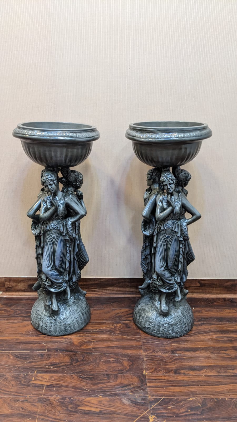 New Pair Of Roman Style Pedestals / Planters