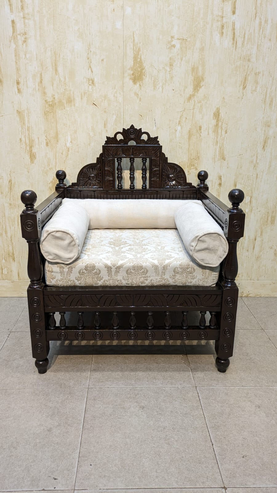 Vintage Sheesham Solid Wood 4 Seater Sofa Set