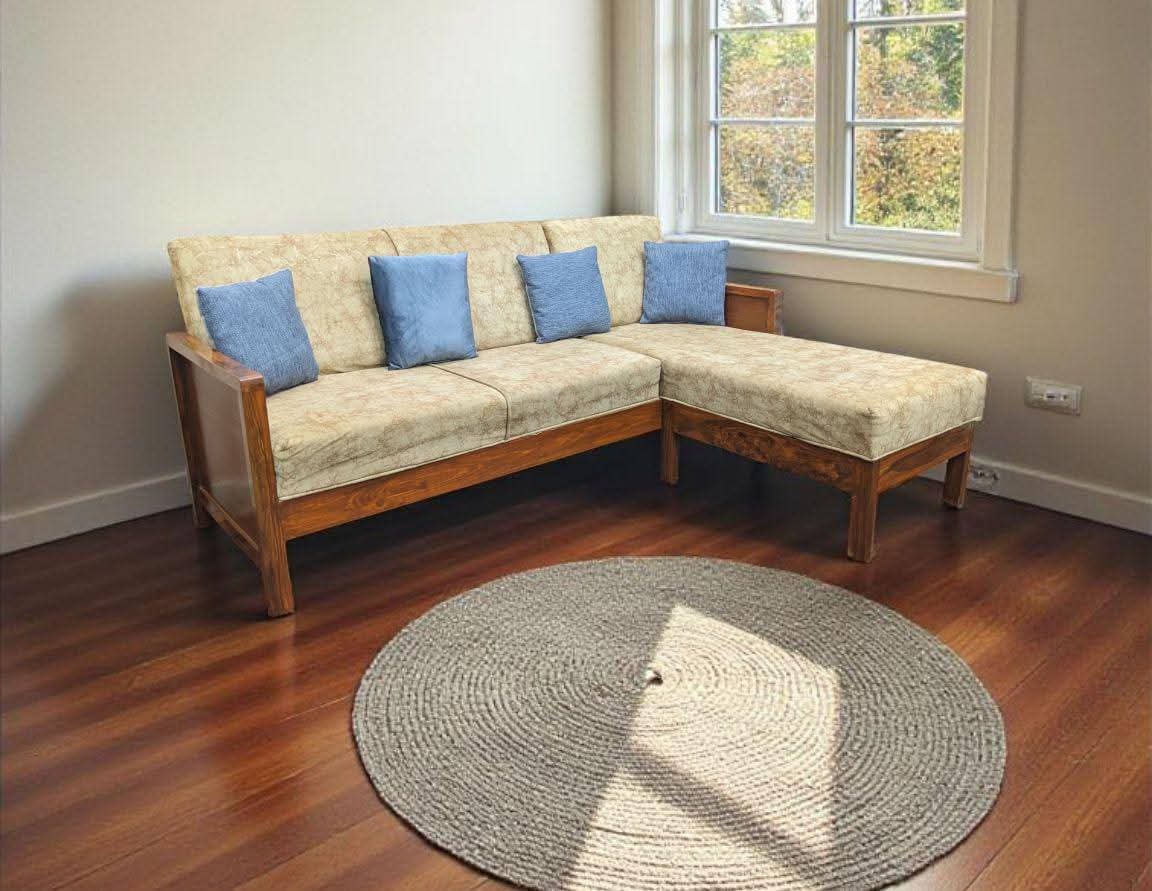 4 Seater L Shape Sofa Set