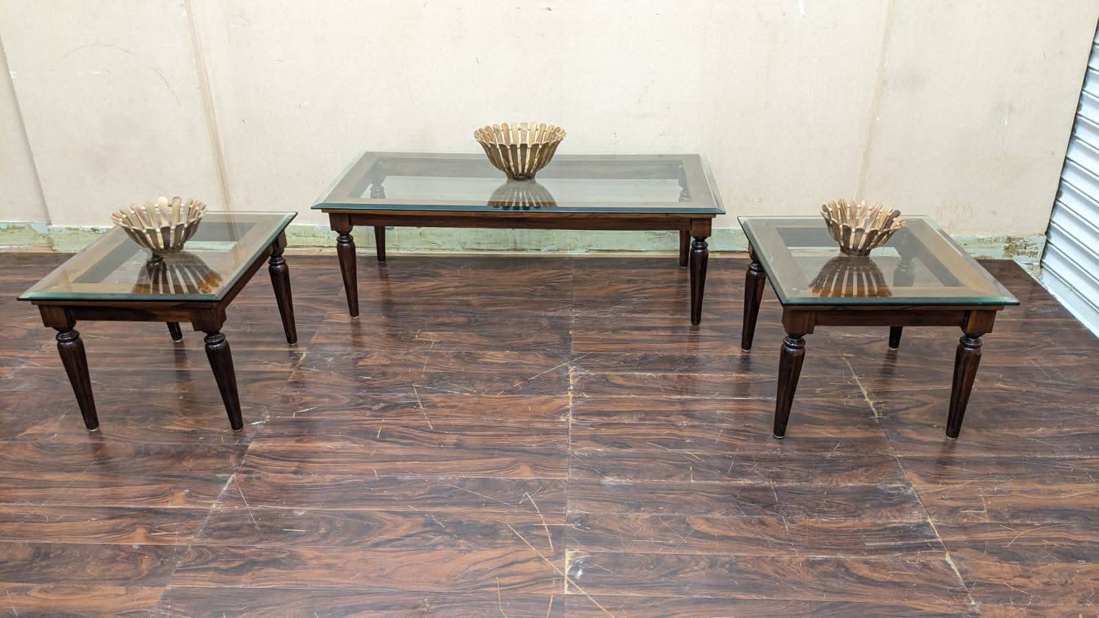 Solid Sheesham Wood Center and Side Tables